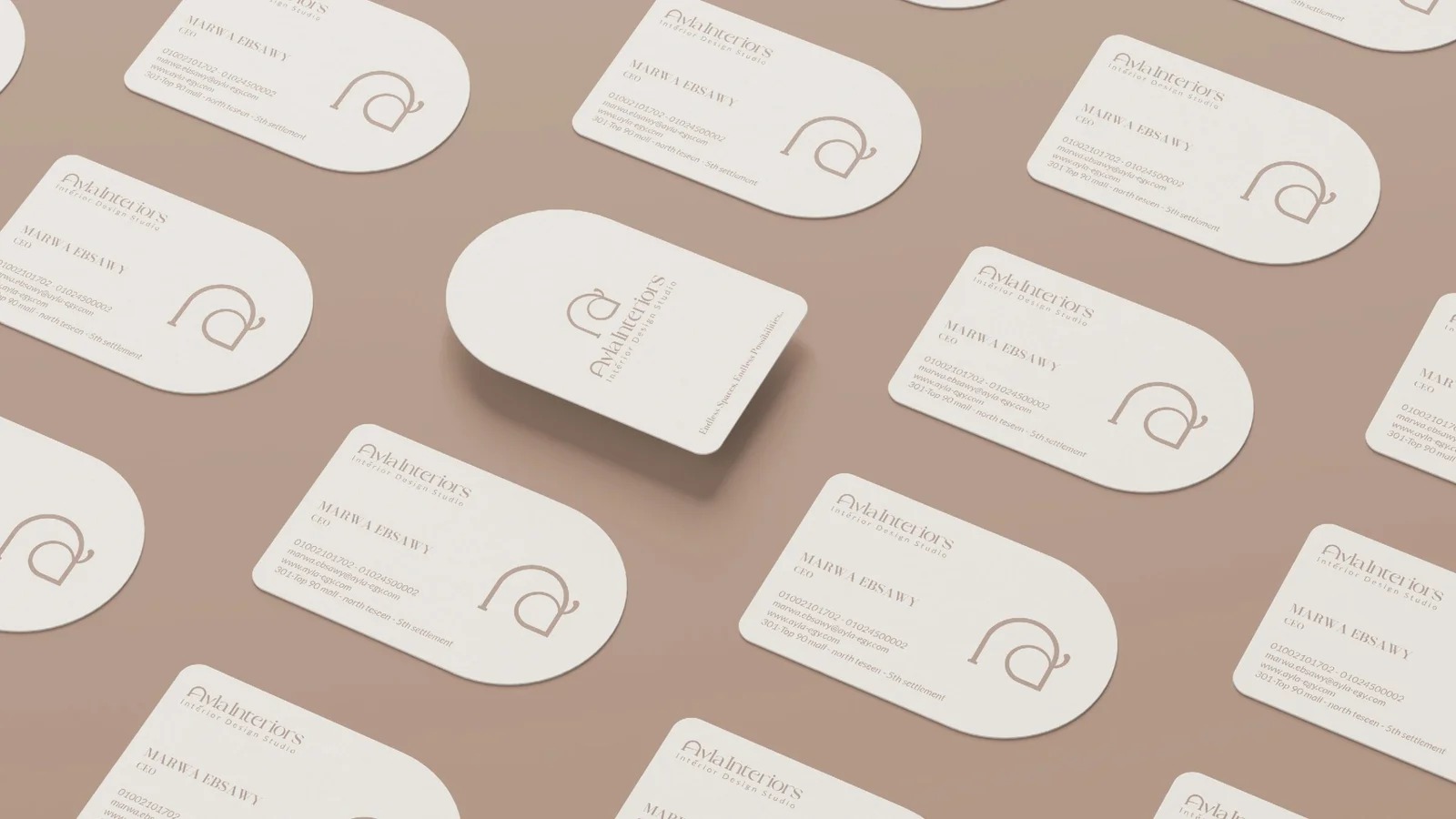 Ayla Interiors business cards